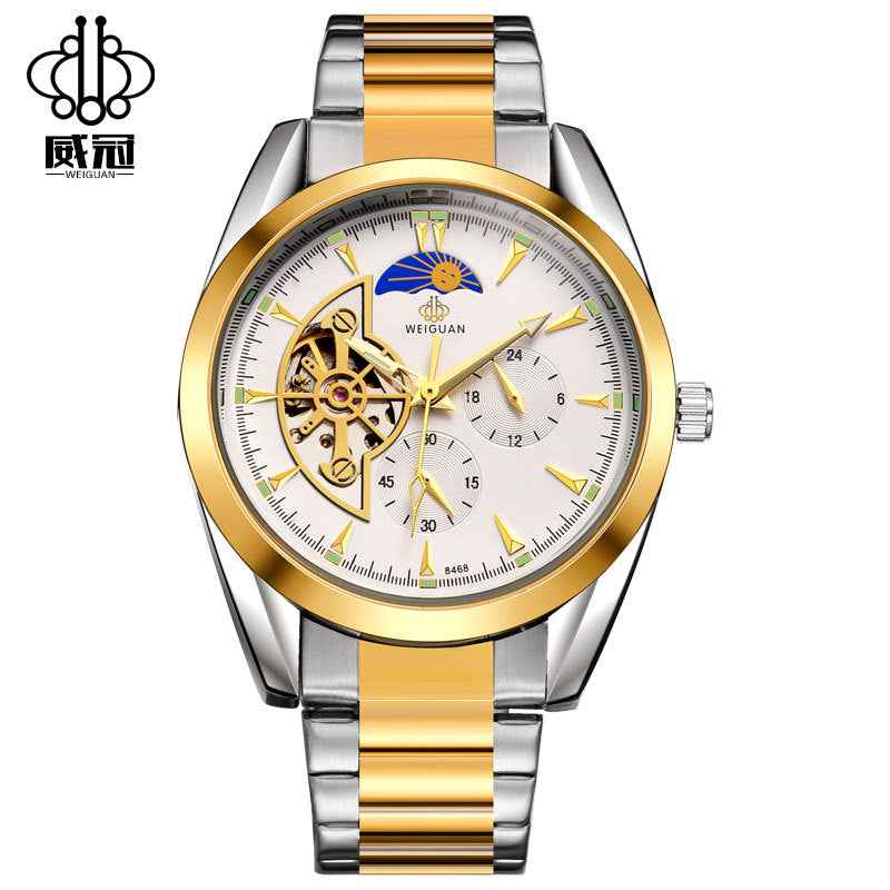 Wei Guan full automatic machinery, fashion moon alternate function watches, leisure men&