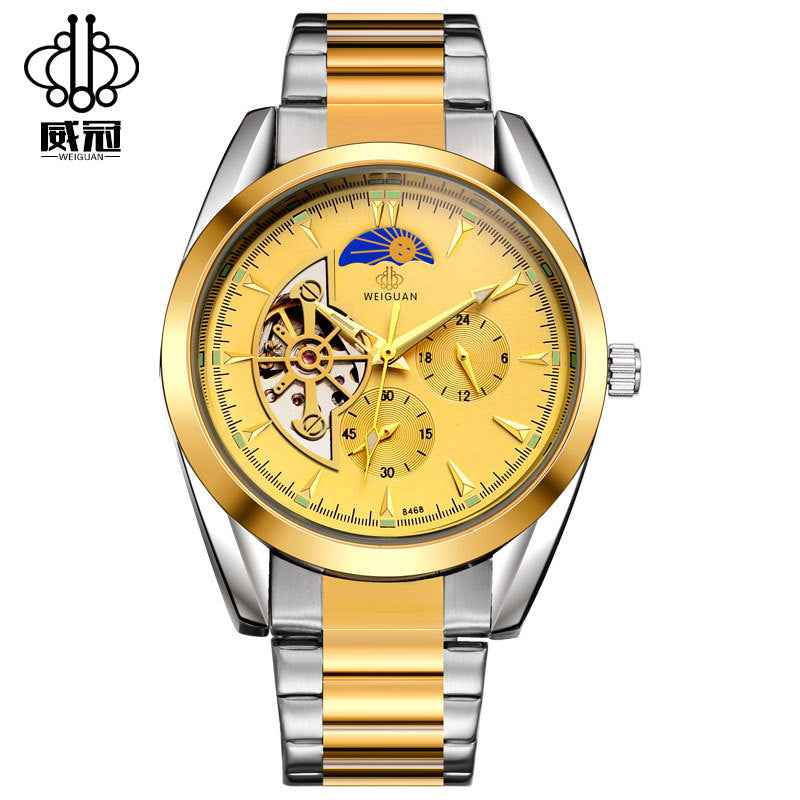 Wei Guan full automatic machinery, fashion moon alternate function watches, leisure men&