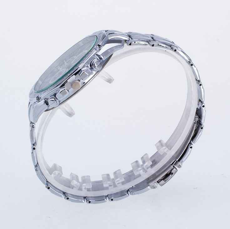 Modische Herrenuhr aus silbernem Edelstahl – Luxusuhr einer Top-Marke, sportliche Herrenuhr, lässige Armbanduhr