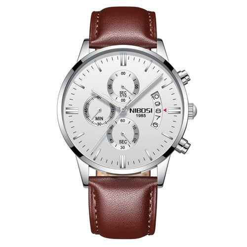 Herren-Chronograph – Sportliche Luxus-Armbanduhr für Herren, wasserdicht, komplett aus Edelstahl, Quarzwerk, Gold-Optik