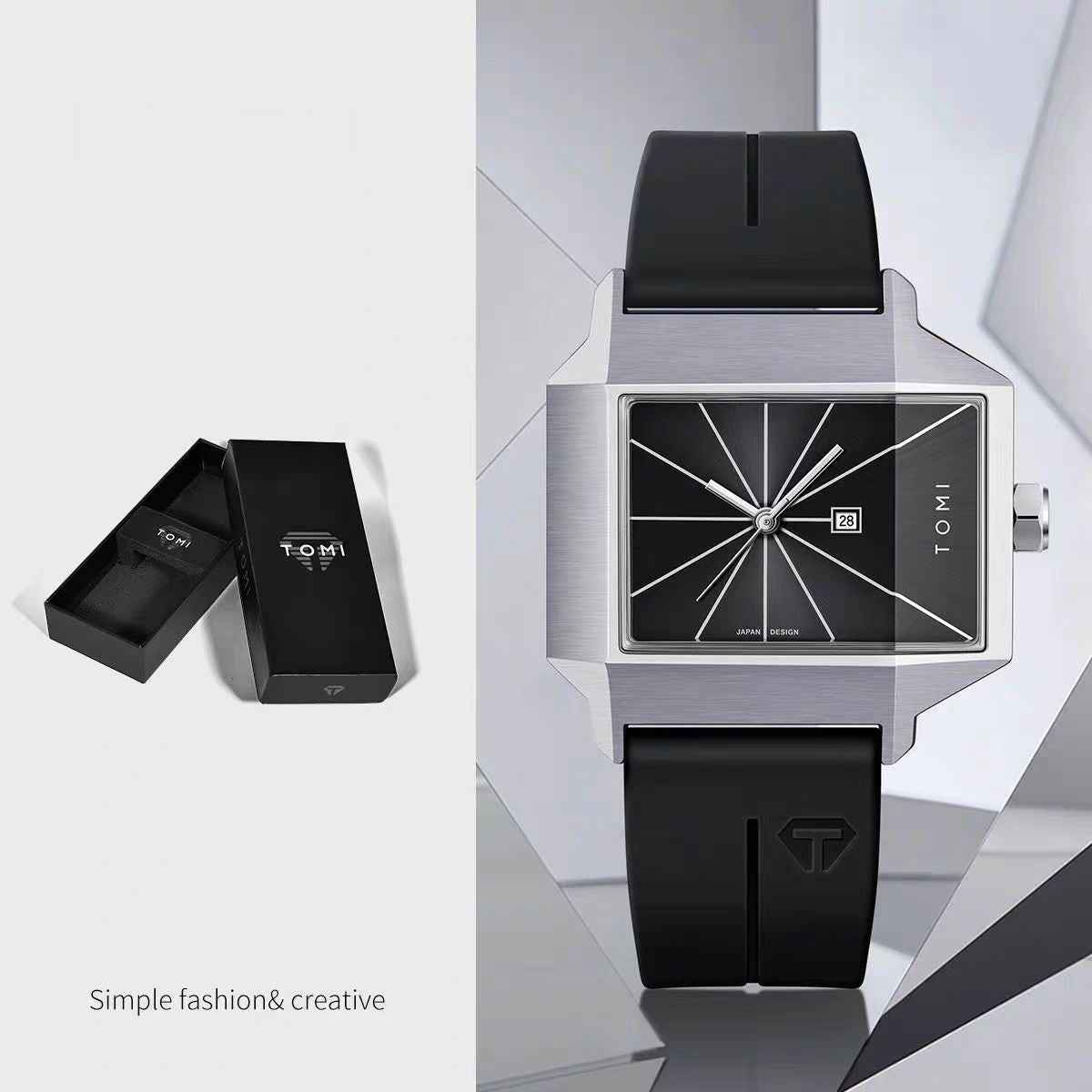 Rectangular-plate Mens And Womens Watches
