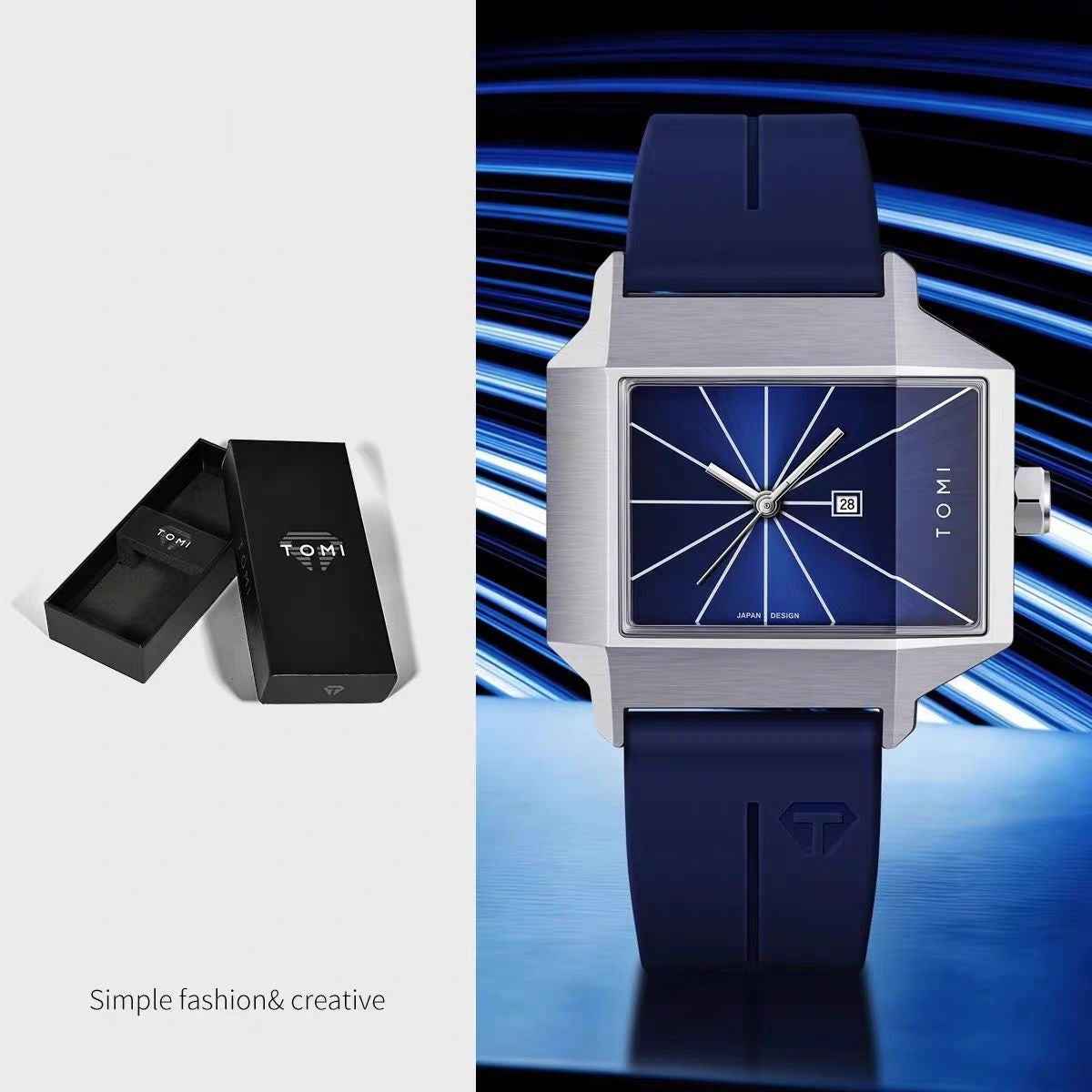 Rectangular-plate Mens And Womens Watches