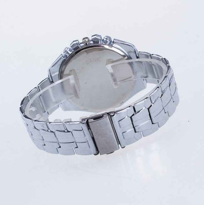 Modische Herrenuhr aus silbernem Edelstahl – Luxusuhr einer Top-Marke, sportliche Herrenuhr, lässige Armbanduhr