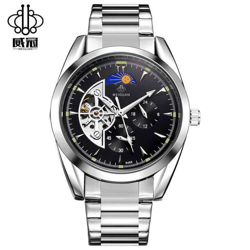 Wei Guan full automatic machinery, fashion moon alternate function watches, leisure men&