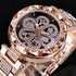 Forsining Mechanische Automatikuhr für Damen – Luxuriöse Markenuhr mit Strasssteinen, Roségold-Edelstahl