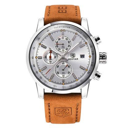 Modische Herren-Armbanduhr im Casual-Stil – Luxuriöse Quarzuhr mit Lederarmband für Herren (Business-Look)