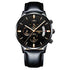 Herren-Chronograph – Sportliche Luxus-Armbanduhr für Herren, wasserdicht, komplett aus Edelstahl, Quarzwerk, Gold-Optik