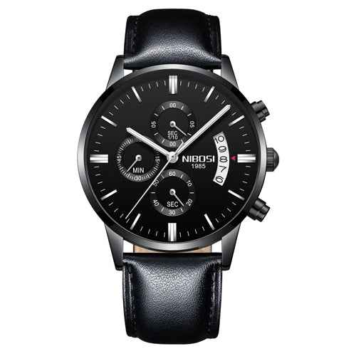 Herren-Chronograph – Sportliche Luxus-Armbanduhr für Herren, wasserdicht, komplett aus Edelstahl, Quarzwerk, Gold-Optik