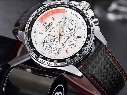 Großhandel: Original-Quarzuhr Modell 1010 – Luxuriöse Business-Herrenuhr mit Lederarmband und 3 ATM Wasserdichtigkeit