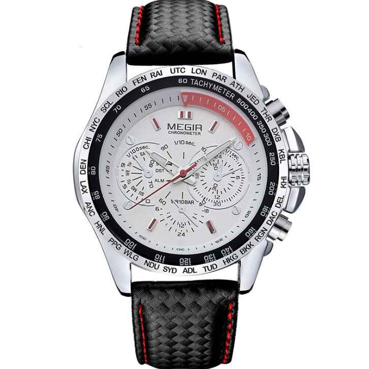Großhandel: Original-Quarzuhr Modell 1010 – Luxuriöse Business-Herrenuhr mit Lederarmband und 3 ATM Wasserdichtigkeit