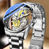 Automatische Skelett-Herrenuhr (Quarz-Hybrid) in Gold – Vintage-Design – Luxusmarke
