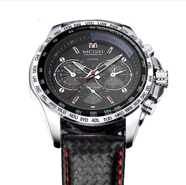 Großhandel: Original-Quarzuhr Modell 1010 – Luxuriöse Business-Herrenuhr mit Lederarmband und 3 ATM Wasserdichtigkeit