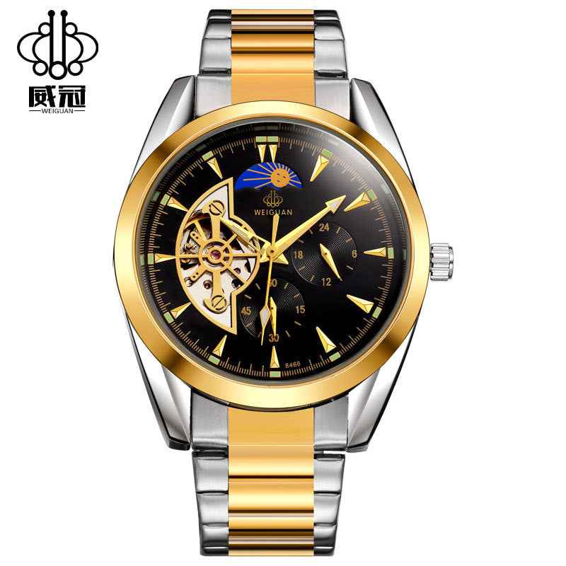 Wei Guan full automatic machinery, fashion moon alternate function watches, leisure men&