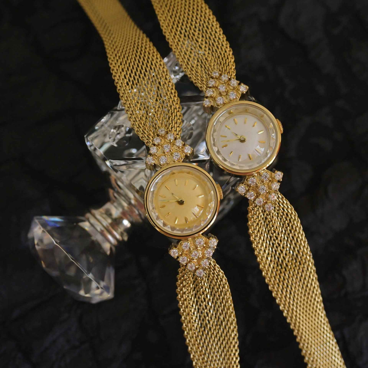 Jewelry Vintage Watches Kaleidoscope Diamond Quartz Women&