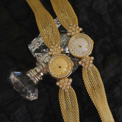 Jewelry Vintage Watches Kaleidoscope Diamond Quartz Women&