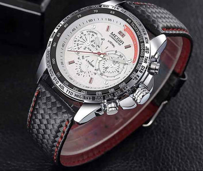 Großhandel: Original-Quarzuhr Modell 1010 – Luxuriöse Business-Herrenuhr mit Lederarmband und 3 ATM Wasserdichtigkeit