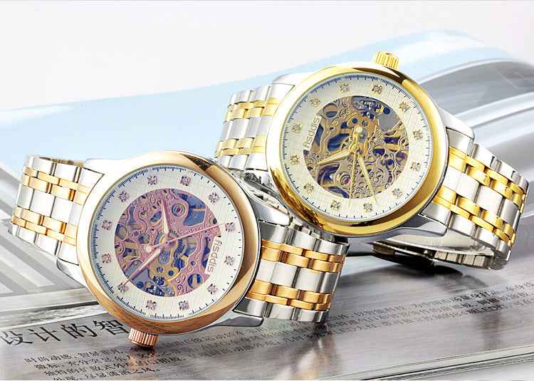 New Foreign Trade Luminous Mechanical Watches, Automatic Hollowing, Men&
