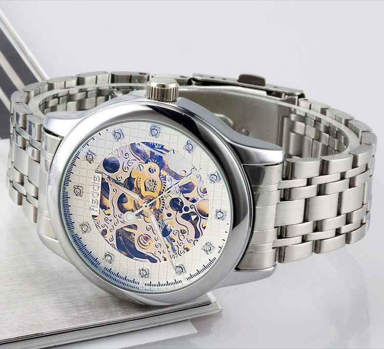 New Foreign Trade Luminous Mechanical Watches, Automatic Hollowing, Men&