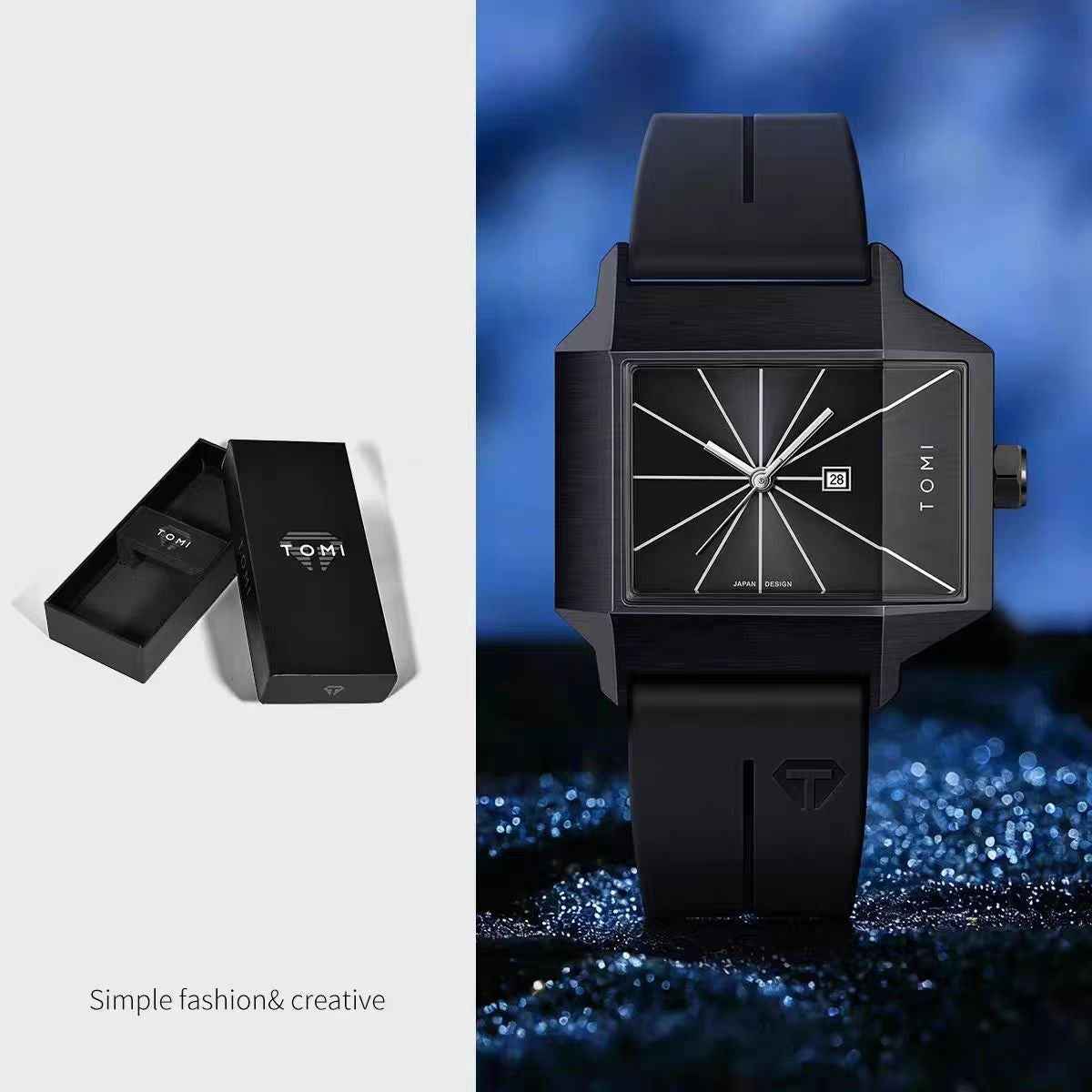 Rectangular-plate Mens And Womens Watches