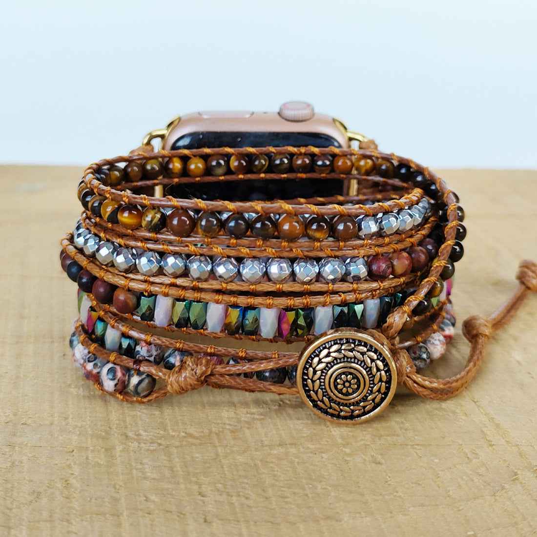 Natural  Quartz Rough Woven Watch Band