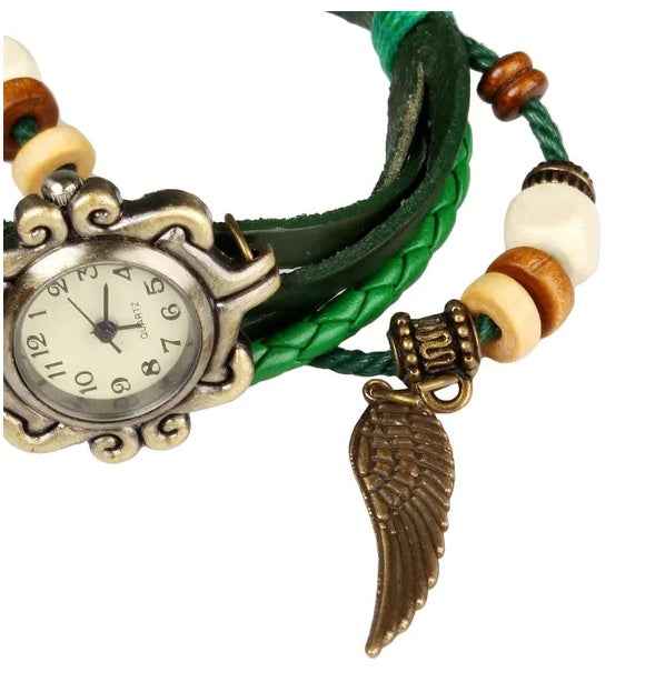 Beautiful Bohemian Style Retro Handmade Leather Angel Wing Women&