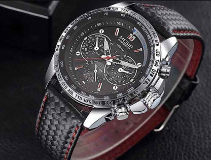 Großhandel: Original-Quarzuhr Modell 1010 – Luxuriöse Business-Herrenuhr mit Lederarmband und 3 ATM Wasserdichtigkeit