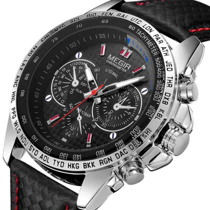Großhandel: Original-Quarzuhr Modell 1010 – Luxuriöse Business-Herrenuhr mit Lederarmband und 3 ATM Wasserdichtigkeit