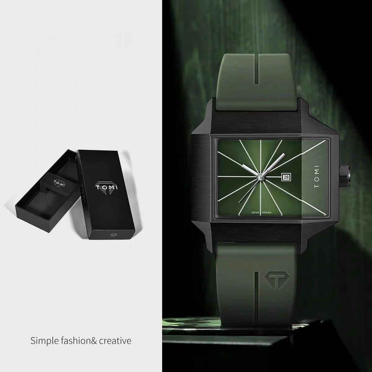 Rectangular-plate Mens And Womens Watches