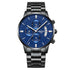 Herren-Chronograph – Sportliche Luxus-Armbanduhr für Herren, wasserdicht, komplett aus Edelstahl, Quarzwerk, Gold-Optik