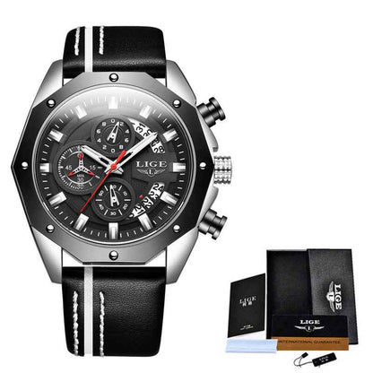 Modische Herrenuhr – Luxuriöse Sportuhr einer Top-Marke mit Silikonarmband, Quarzwerk, Datumsanzeige, wasserdicht, Chronograph