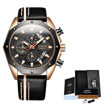 Modische Herrenuhr – Luxuriöse Sportuhr einer Top-Marke mit Silikonarmband, Quarzwerk, Datumsanzeige, wasserdicht, Chronograph